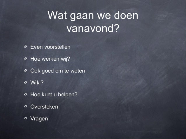 wat te doen vanavond